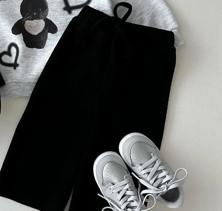 -キッズパンツ シンプルベーシックワイドスウェットパンツ 5カラー - mamahalo shop - ロングパンツ・スウェットパンツ -  べビー服 - 子供服 - 男の子 - 女の子