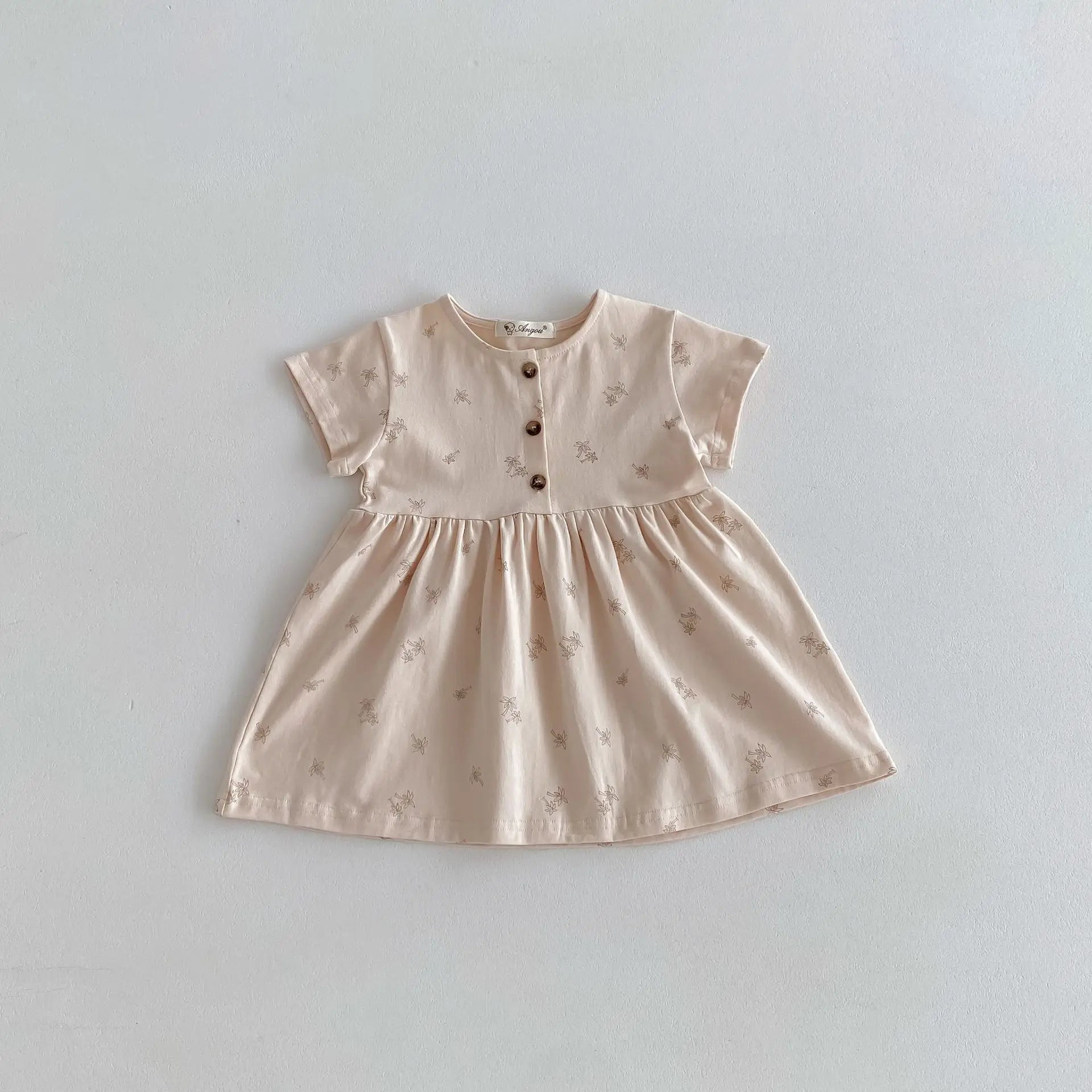 -キッズワンピース 半袖サマーワンピース フラワー小花柄プリント 2カラー【mh0005569】 - mamahalo shop - 半袖ワンピース -  べビー服 - 子供服 - 男の子 - 女の子