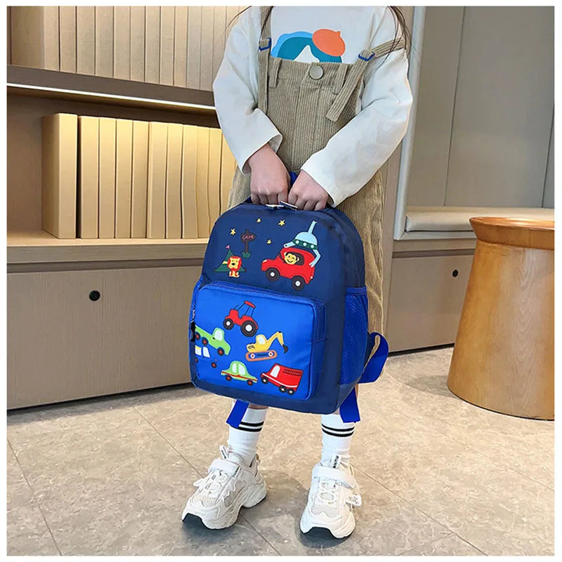 -キッズバッグ リュック バックパック 車 乗り物デザイン 鞄 2カラー【mh0005775】 - mamahalo shop - バックパック -  べビー服 - 子供服 - 男の子 - 女の子