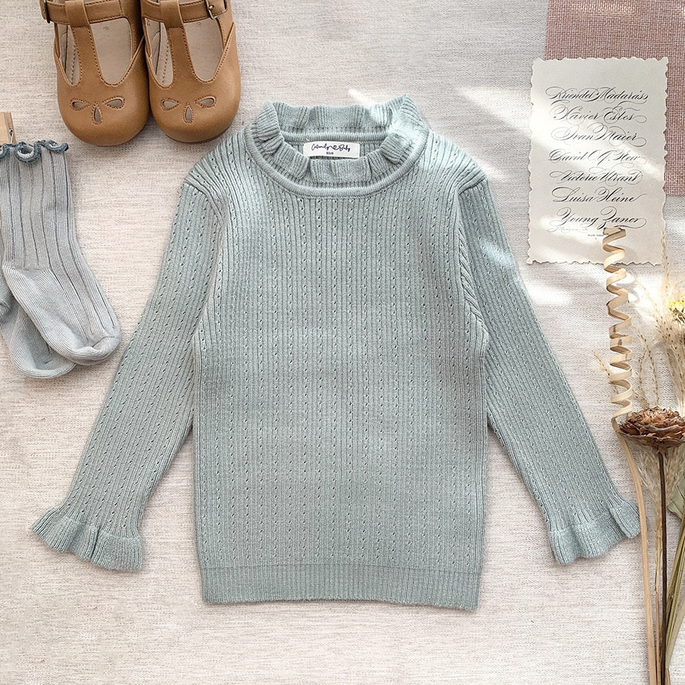 -キッズ ニット フリル 長袖 トップス セーター カットソー - mamahalo shop - ニット・セーター -  べビー服 - 子供服 - 男の子 - 女の子