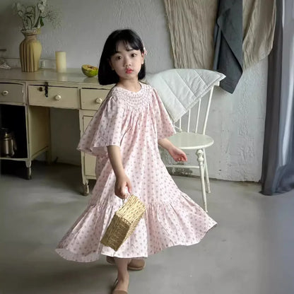 -キッズワンピース 半袖ルーズワンピース サマードレス【mh0004874】 - mamahalo shop - 半袖ワンピース -  べビー服 - 子供服 - 男の子 - 女の子