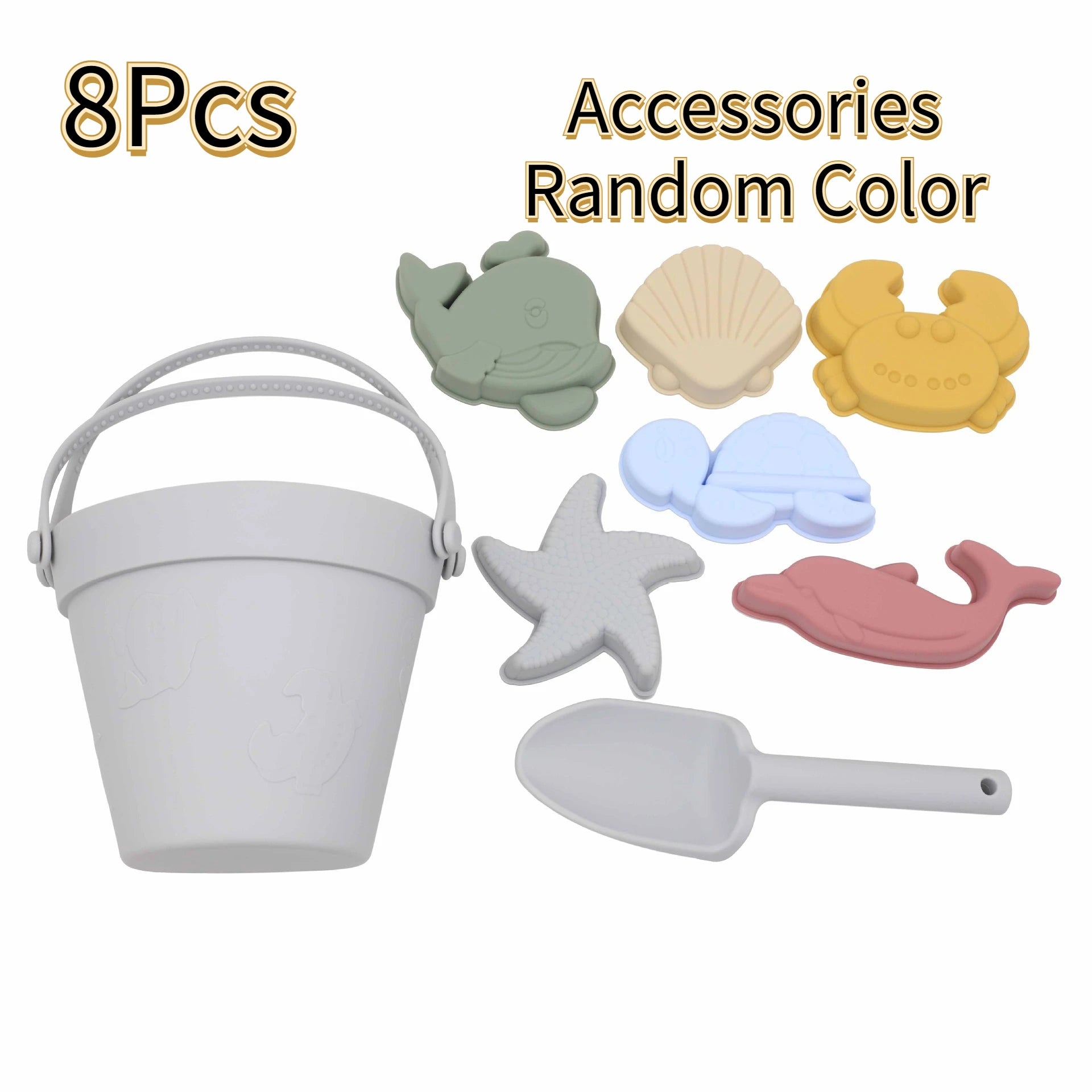 -☺︎ シリコンビーチトイセット お砂場遊びツール バケツ スコップ シャベル 8ピースセット - mamahalo shop - Toy (おもちゃ・木製玩具）etc. -  べビー服 - 子供服 - 男の子 - 女の子