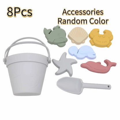 -☺︎ シリコンビーチトイセット お砂場遊びツール バケツ スコップ シャベル 8ピースセット - mamahalo shop - Toy (おもちゃ・木製玩具）etc. -  べビー服 - 子供服 - 男の子 - 女の子