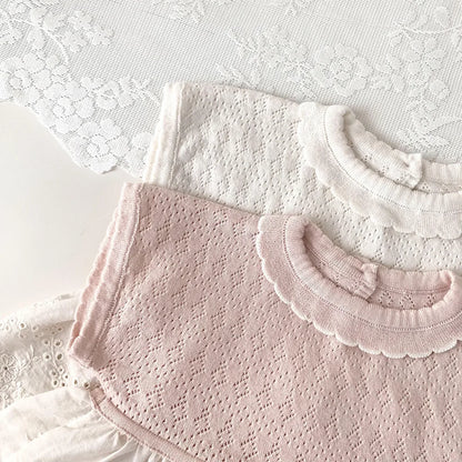 -ベビーキッズトップス ペプラムレース レースニットチュニックブラウス 2カラー - mamahalo shop - 半袖シャツ・ブラウス -  べビー服 - 子供服 - 男の子 - 女の子