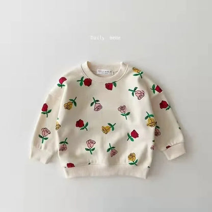 -ベビーキッズ セットアップ カラフル ハートバルーン スウェット トレーナー パンツ ガールズ - mamahalo shop - 長袖セットアップ -  べビー服 - 子供服 - 男の子 - 女の子