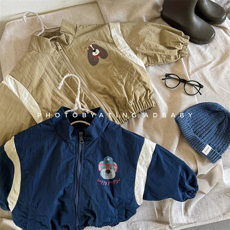 -キッズアウター ジャンパー ウィンドブレーカー ジッパージャケット 2カラー - mamahalo shop - ショートコート・ジャケット・ジャンパー -  べビー服 - 子供服 - 男の子 - 女の子