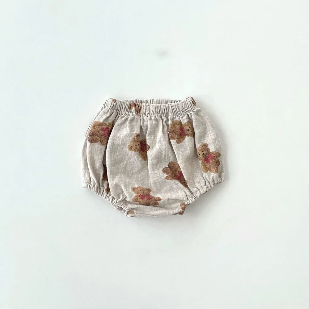 -ベビーパンツ ブルマパンツ ベアくま/チェック/水玉ドットプリント【mh0006248】 - mamahalo shop - ブルマパンツ -  べビー服 - 子供服 - 男の子 - 女の子