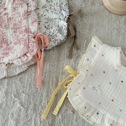 -ベビースタイ ビブベスト よだれかけ ショール 前かけ フリル リボン フラワー花柄/水玉【mh0006401】 - mamahalo shop - よだれかけ -  べビー服 - 子供服 - 男の子 - 女の子