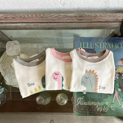 -ベビーロンパース 恐竜ダイナソープリント 半袖ボディスーツ 3カラー【mh0005167】 - mamahalo shop - 半袖ロンパース -  べビー服 - 子供服 - 男の子 - 女の子