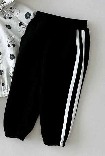 -キッズパンツ ダブルサイドラインスウェットジョガーパンツ 3カラー - mamahalo shop - ロングパンツ・スウェットパンツ -  べビー服 - 子供服 - 男の子 - 女の子