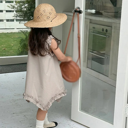 ☺︎ キッズワンピース ノースリーブフリルワンピース アシメスカート 2カラー - mamahalo shop - ノースリーブワンピース -  べビー服 - 子供服 - 男の子 - 女の子