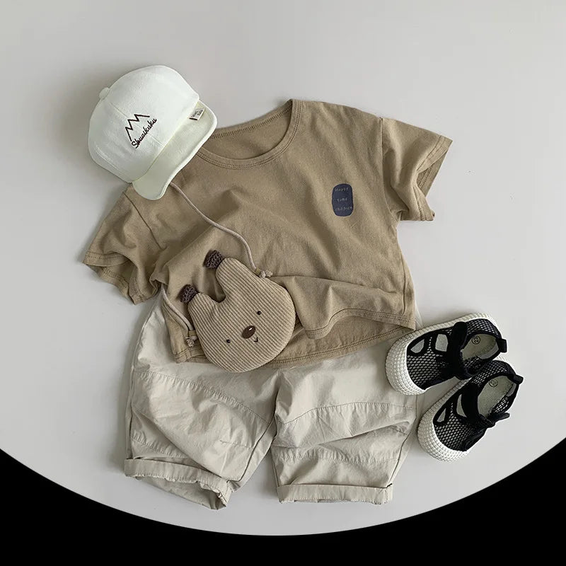 -キッズパンツ ルーズクロップドパンツ シンプルベーシック 2カラー - mamahalo shop - ロングパンツ・スウェットパンツ -  べビー服 - 子供服 - 男の子 - 女の子