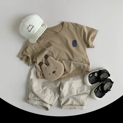 -キッズパンツ ルーズクロップドパンツ シンプルベーシック 2カラー - mamahalo shop - ロングパンツ・スウェットパンツ -  べビー服 - 子供服 - 男の子 - 女の子