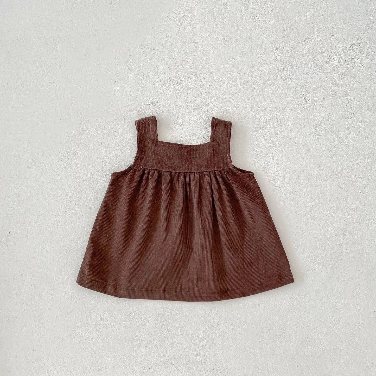 -ベビーキッズトップス/ワンピース フラワー小花柄プリントラッフル襟長袖ブラウス/ノースリーブ刺繍ポケットジャンパースカート - mamahalo shop - 長袖セットアップ -  べビー服 - 子供服 - 男の子 - 女の子