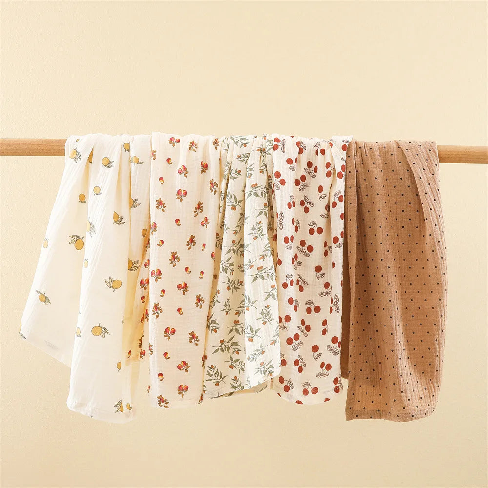 -モスリン ベビー おくるみ ブランケット 寝具 綿 カバー ラップ コットン【mh0001604】 - mamahalo shop - ベビーブランケット・タオル -  べビー服 - 子供服 - 男の子 - 女の子