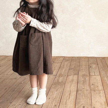 キッズワンピース コーデュロイ ノースリーブワンピース 2カラー - mamahalo shop - ノースリーブワンピース - ベビー服 - 子供服 - 男の子 - 女の子