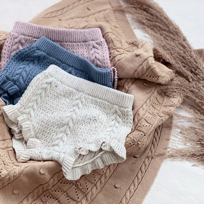 -ベビーキッズブルマ ニットフリルブルマパンツ 3カラー - mamahalo shop - ブルマパンツ -  べビー服 - 子供服 - 男の子 - 女の子