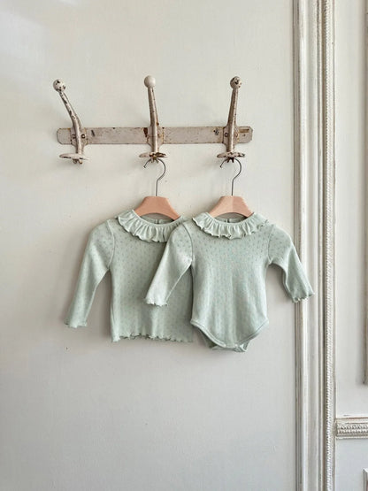 -ベビートップス レースサークル襟長袖Tシャツ 2カラー - mamahalo shop - 長袖Tシャツ -  べビー服 - 子供服 - 男の子 - 女の子