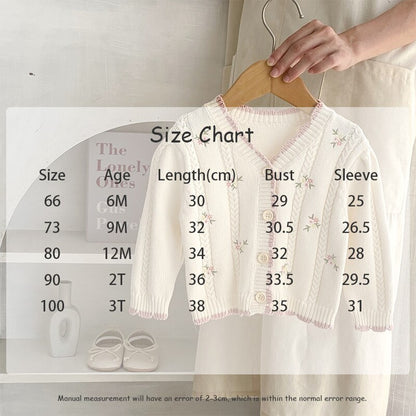 -キッズ フラワー 花柄 刺繍 ニット カーディガン ガールズ【mh0002438】 - mamahalo shop - カーディガン・パーカー -  べビー服 - 子供服 - 男の子 - 女の子