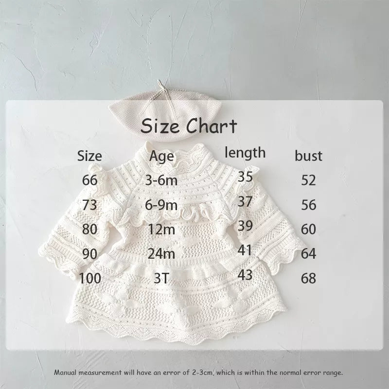 -ベビーワンピース トップス ロンパース レース刺繍ニット フリル 長袖ワンピース 長袖セーター ノースリーブロンパース お出かけ 3スタイル - mamahalo shop - 長袖ワンピース -  べビー服 - 子供服 - 男の子 - 女の子