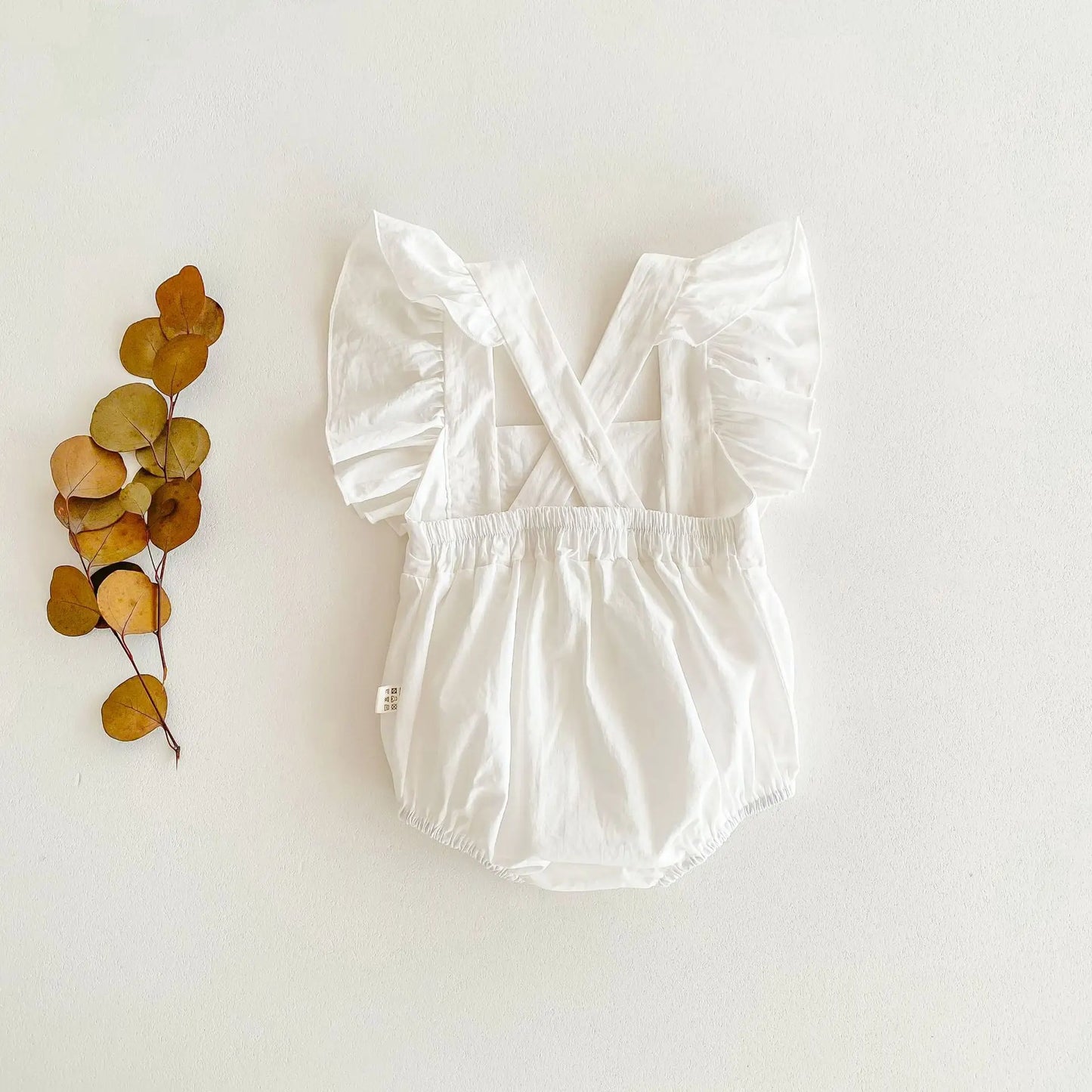 -ベビーロンパース バタフライスリーブ フリルサスペンダーロンパース エプロンボディスーツ 5カラー【mh0004480】 - mamahalo shop - 半袖ロンパース -  べビー服 - 子供服 - 男の子 - 女の子