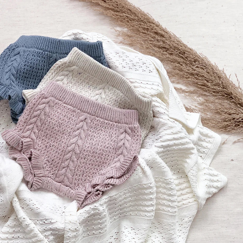 -ベビーキッズブルマ ニットフリルブルマパンツ 3カラー - mamahalo shop - ブルマパンツ -  べビー服 - 子供服 - 男の子 - 女の子