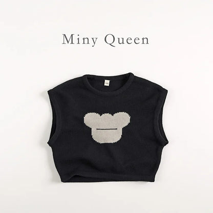 -キッズトップス/パンツ ベアくまニットベスト/ニットハーフパンツ - mamahalo shop - ノースリーブセットアップ -  べビー服 - 子供服 - 男の子 - 女の子