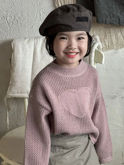 -キッズトップス ハートニットセーター 2カラー【mh0007268】 - mamahalo shop - ニット・セーター -  べビー服 - 子供服 - 男の子 - 女の子