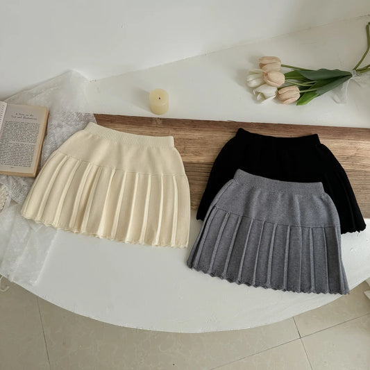 -キッズスカート ニットプレッピープリーツスカート 3カラー - mamahalo shop - スカート -  べビー服 - 子供服 - 男の子 - 女の子