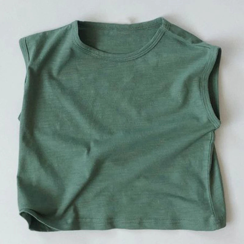 -キッズ シンプル ノースリーブ トップス タンクトップ【mh0000759】 - mamahalo shop - タンクトップ・キャミソール・ノースリーブトップス -  べビー服 - 子供服 - 男の子 - 女の子