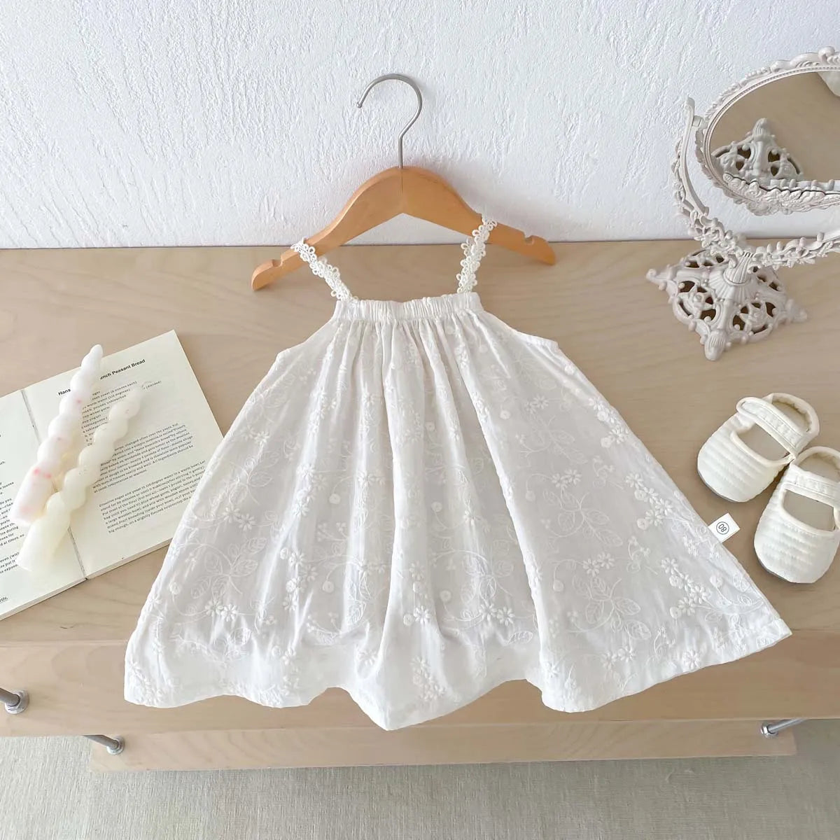 -キッズワンピース キャミソールワンピース フラワープリント/刺繍レース【mh0006223】 - mamahalo shop - ノースリーブワンピース -  べビー服 - 子供服 - 男の子 - 女の子