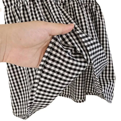 -キッズワンピース チェック レース ノースリーブワンピース【mh0005972】 - mamahalo shop - ノースリーブワンピース -  べビー服 - 子供服 - 男の子 - 女の子