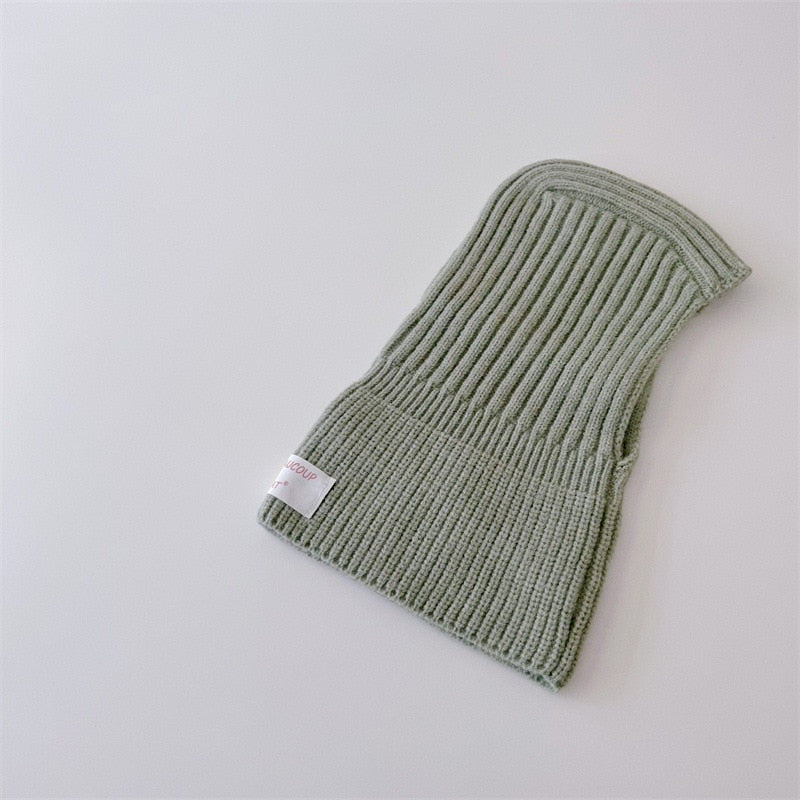 -ベビー キッズ ニット フーディ スカーフ ボーダー 帽子 ネックウォーマー【mh0002796】 - mamahalo shop - ベビー用帽子 -  べビー服 - 子供服 - 男の子 - 女の子