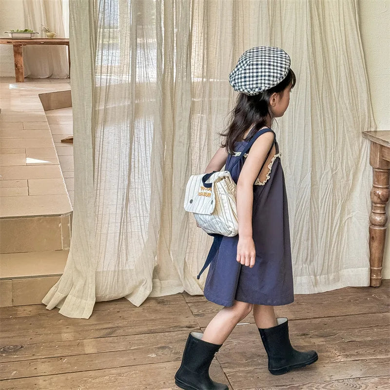 -キッズワンピース サスペンダーフリルレースワンピース 2カラー【mh0005439】 - mamahalo shop - ノースリーブワンピース -  べビー服 - 子供服 - 男の子 - 女の子