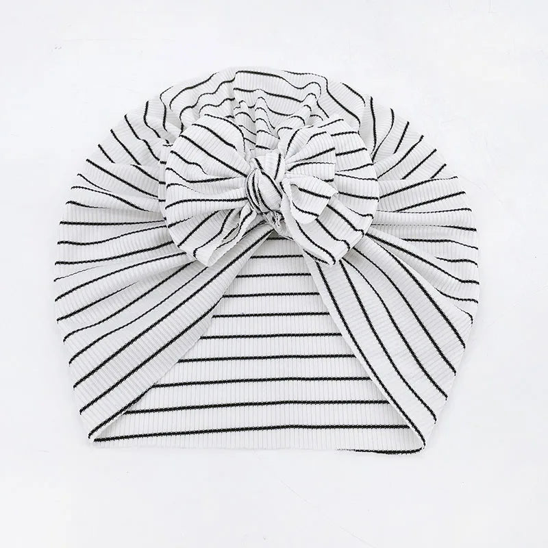 -ベビーターバン リボン帽子 ボーダー柄 11カラー【mh0003669】 - mamahalo shop - ベビー用帽子 -  べビー服 - 子供服 - 男の子 - 女の子