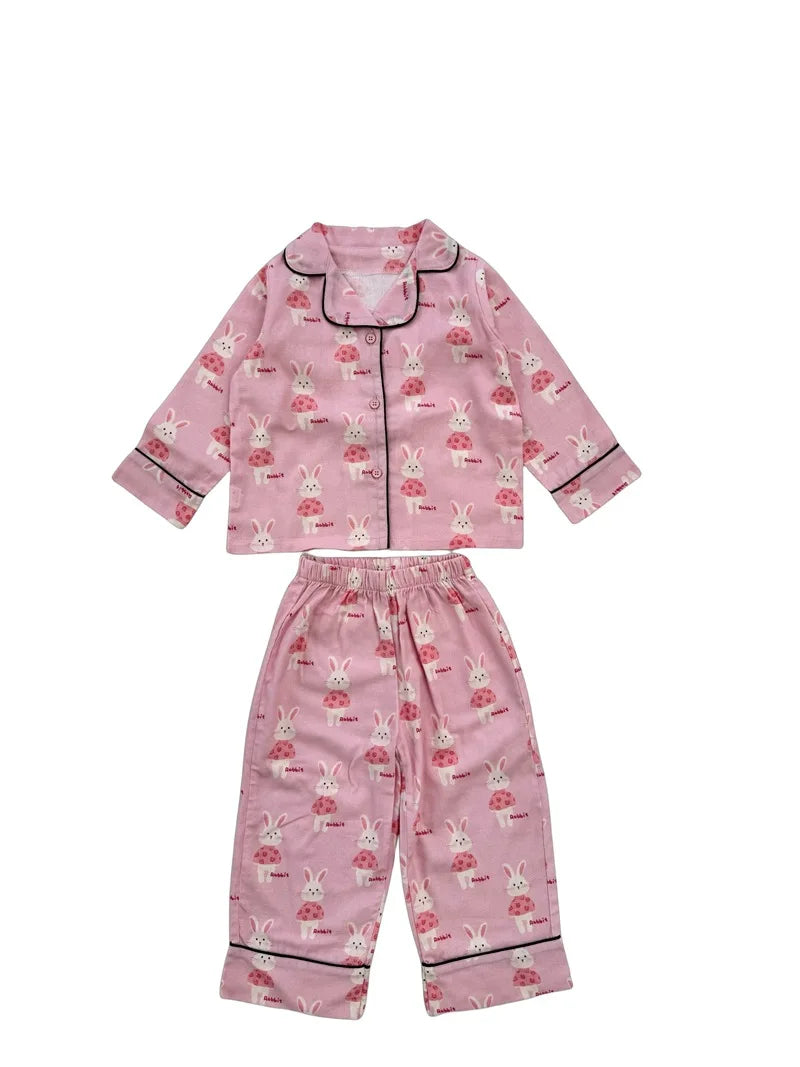 -キッズパジャマセット アニマルプリント長袖シャツ+ロングパンツ 5カラー【mh0007314】 - mamahalo shop - 長袖パジャマ -  べビー服 - 子供服 - 男の子 - 女の子