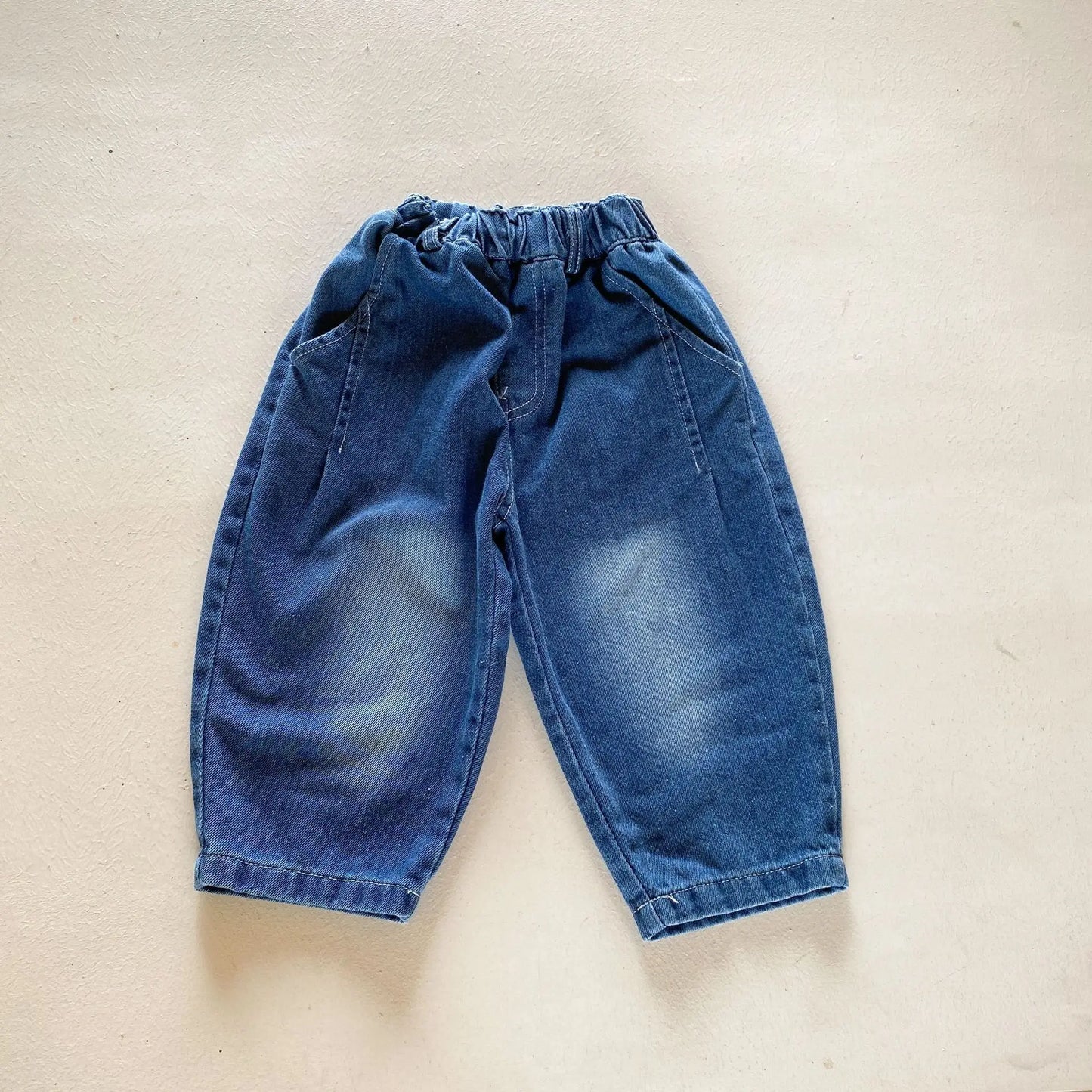 -キッズパンツ ルーズロングデニムパンツ ジーンズ2カラー - mamahalo shop - デニムパンツ -  べビー服 - 子供服 - 男の子 - 女の子