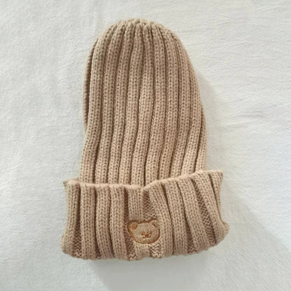 -ベビー キッズ くま ベア 刺繍 ニットキャップ ニット帽 帽子【mh0000126】 - mamahalo shop - ベビー用帽子 -  べビー服 - 子供服 - 男の子 - 女の子