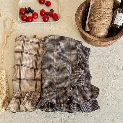 -キッズトップス ノースリーブペプラムフリルブラウス チェック 2カラー - mamahalo shop - タンクトップ・キャミソール・ノースリーブトップス -  べビー服 - 子供服 - 男の子 - 女の子