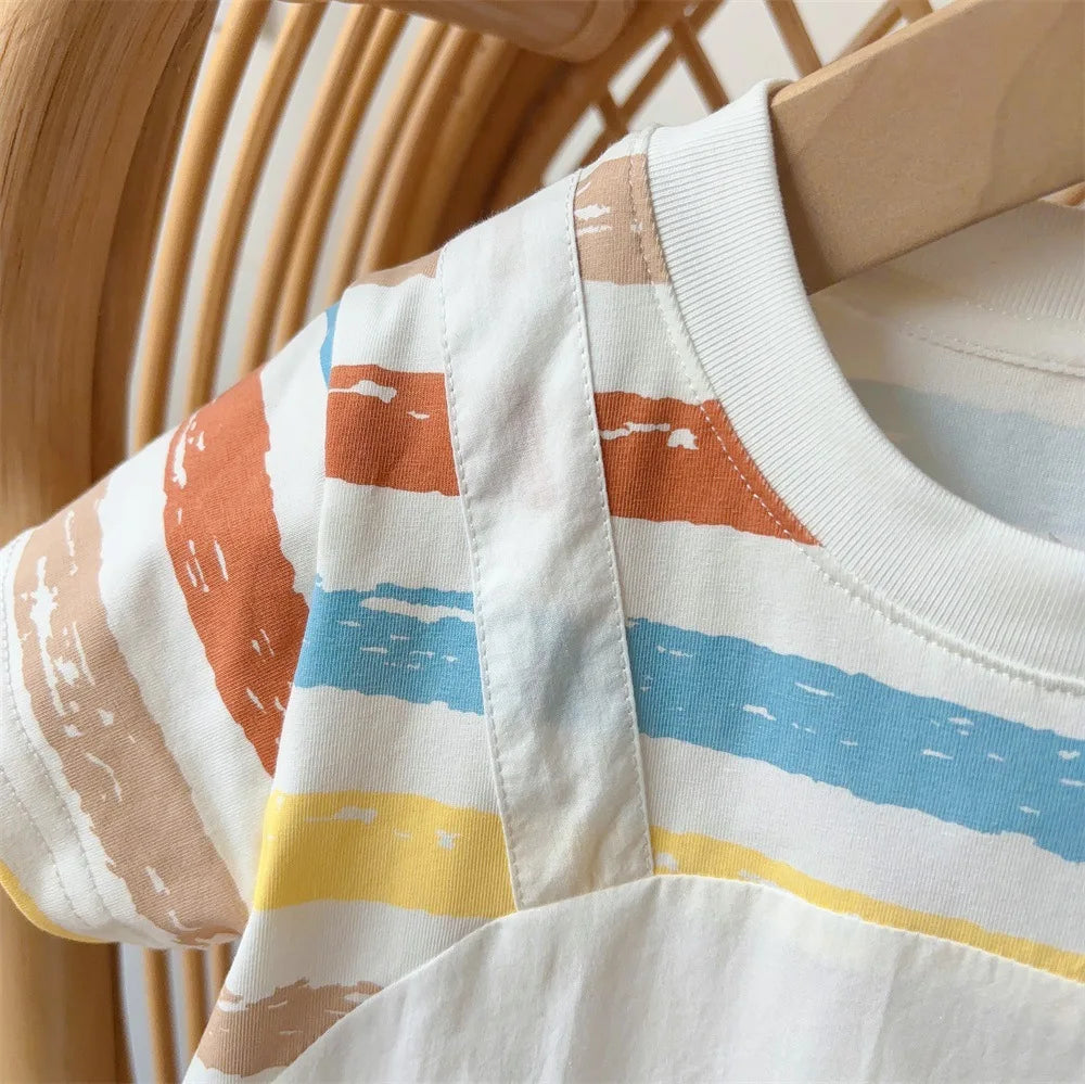 -ベビーロンパース 半袖ジャンプスーツ フルーツ ドッキングデザイン【mh0006542】 - mamahalo shop - 半袖ロンパース -  べビー服 - 子供服 - 男の子 - 女の子