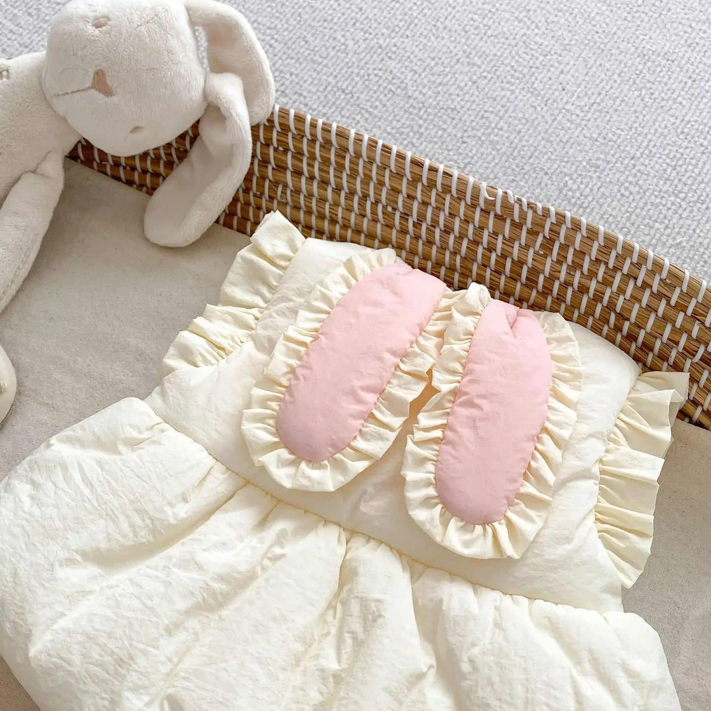 -ベビートップス/ベスト シンプルラッフル襟長袖Tシャツ/うさ耳フリルリボンペプラムアウターベスト - mamahalo shop - ベスト -  べビー服 - 子供服 - 男の子 - 女の子