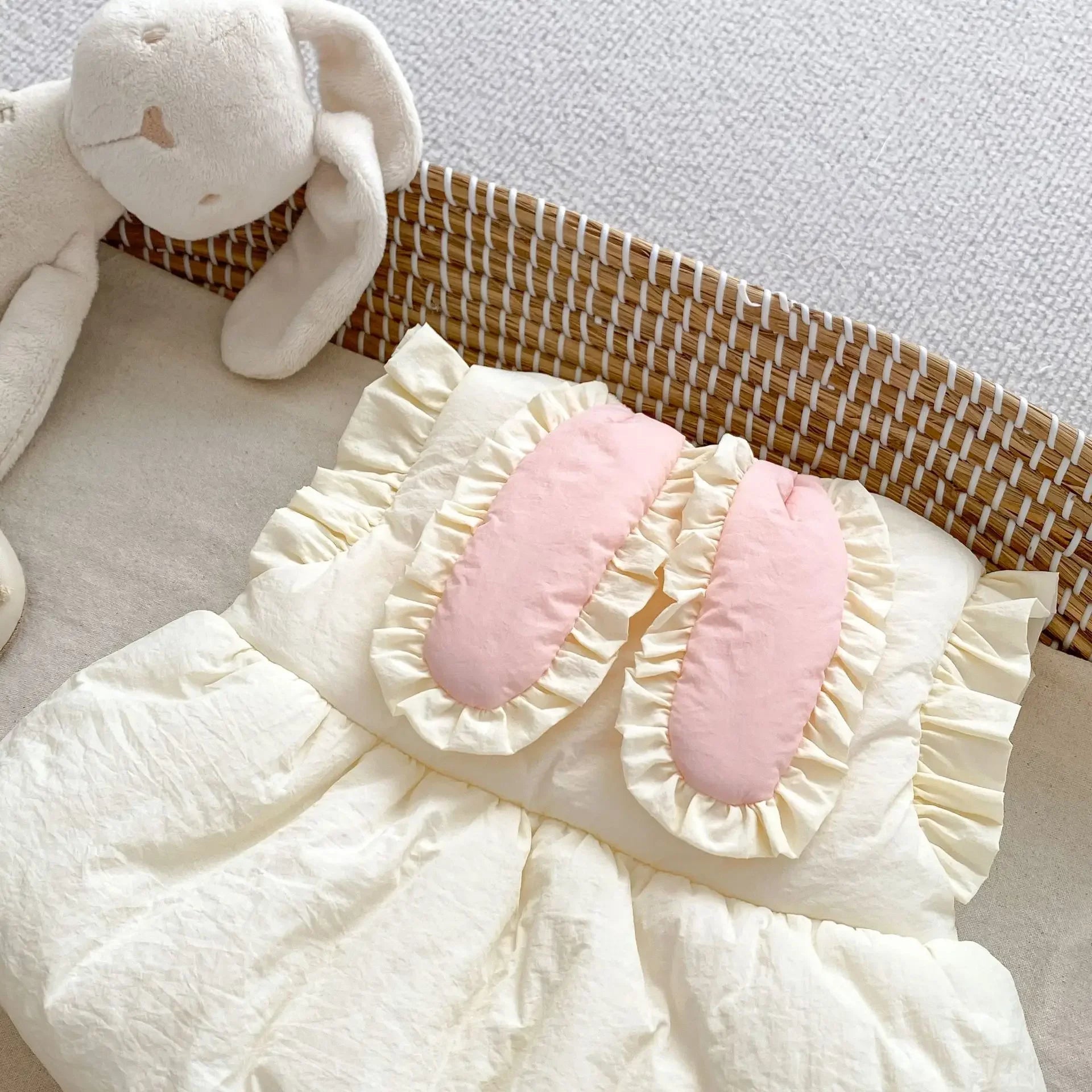 -ベビートップス/ベスト シンプルラッフル襟長袖Tシャツ/うさ耳フリルリボンペプラムアウターベスト - mamahalo shop - ベスト -  べビー服 - 子供服 - 男の子 - 女の子