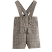 Brown Plaid Overalls