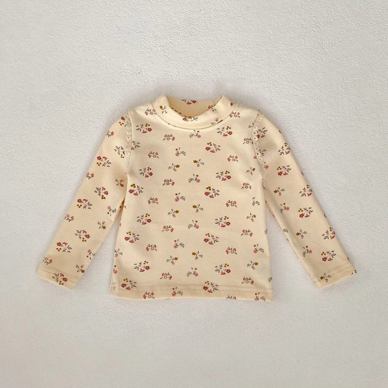 -ベビーキッズトップス フラワー小花柄プリントハイネック長袖Tシャツ 2カラー【mh0007032】 - mamahalo shop - 長袖Tシャツ -  べビー服 - 子供服 - 男の子 - 女の子