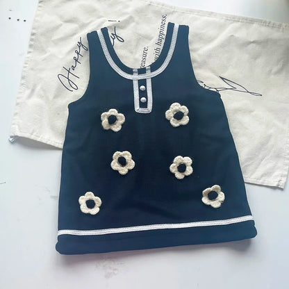 -# キッズ フラワー 刺繍 エプロン ワンピース【mh0003521】 - mamahalo shop - 長袖ワンピース -  べビー服 - 子供服 - 男の子 - 女の子