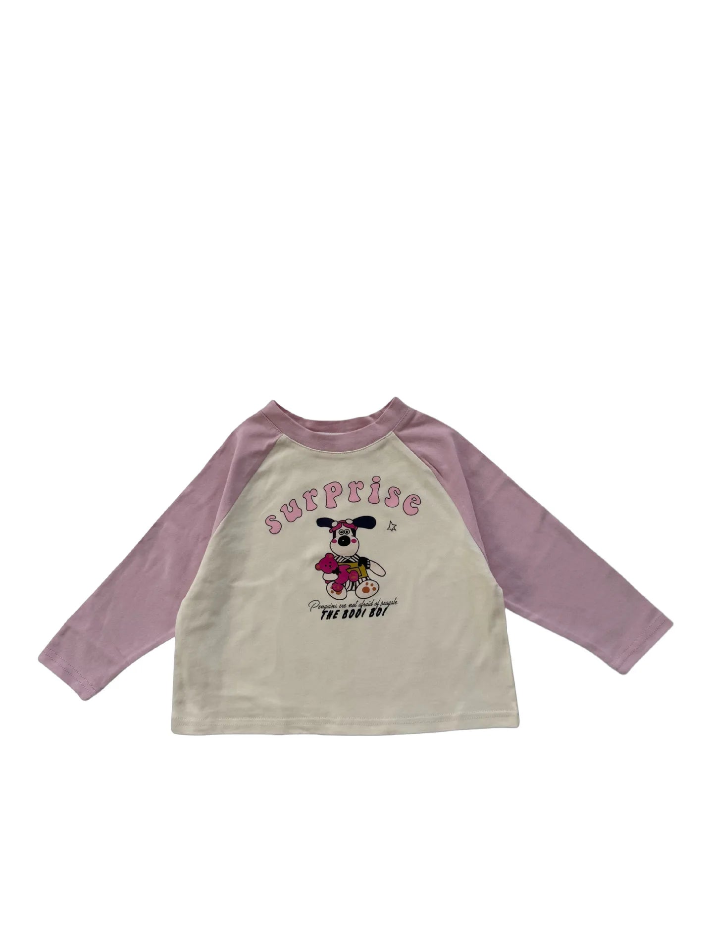 -キッズトップス 長袖プリントTシャツ ラグランパッチワーク 4カラー - mamahalo shop - 長袖Tシャツ -  べビー服 - 子供服 - 男の子 - 女の子