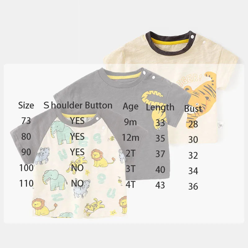 -キッズトップス アニマルプリント 半袖Tシャツ 虎タイガー 3カラー【mh0004932】 - mamahalo shop - 半袖Tシャツ -  べビー服 - 子供服 - 男の子 - 女の子