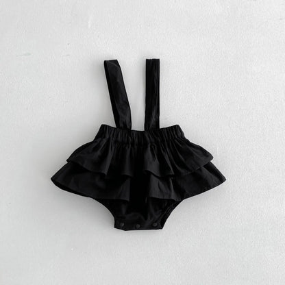 -ベビーセットアップ 2点セット フリルサークル襟袖長袖Tシャツ+サスペンダーフリルブルマパンツ【mh0006861】 - mamahalo shop - 長袖セットアップ -  べビー服 - 子供服 - 男の子 - 女の子