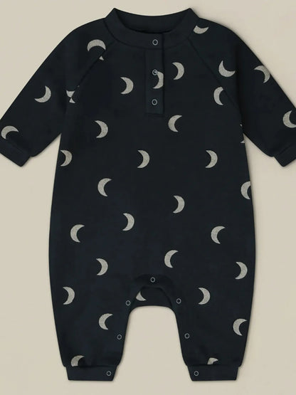 -ベビー長袖ロンパース ムーン月プリントジャンプスーツ ボーイズ 男の子 子供服 - mamahalo shop - 長袖ロンパース -  べビー服 - 子供服 - 男の子 - 女の子