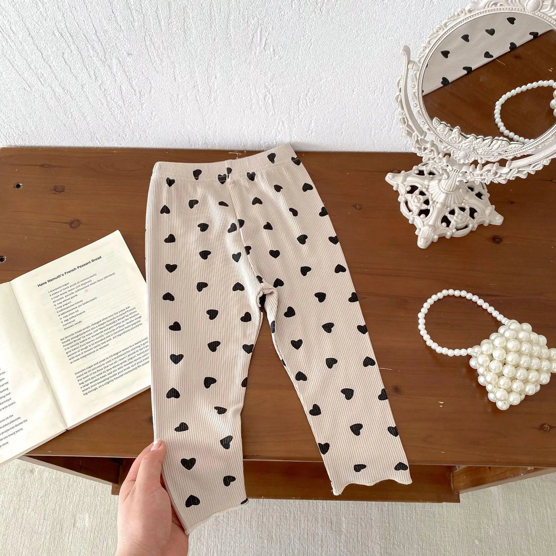 -キッズパンツ ハートプリントレギンスパンツ 3カラー - mamahalo shop - レギンスパンツ -  べビー服 - 子供服 - 男の子 - 女の子